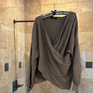 NEW YORK & CO Brown Draped Sweater
